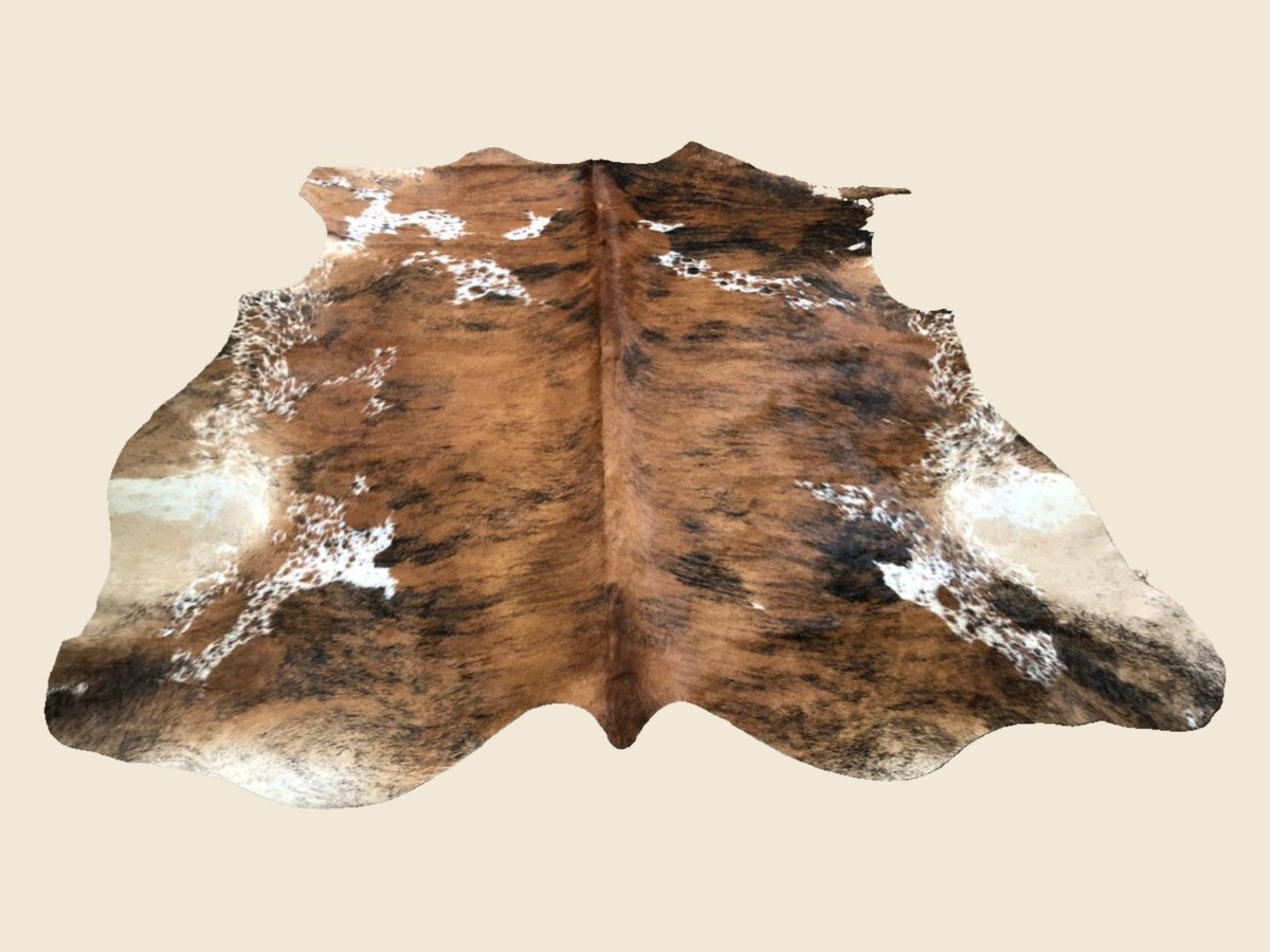 Tricolor cowhide rug
