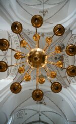 Ornate brass chandelier