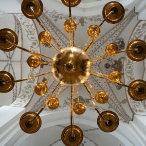 Ornate brass chandelier