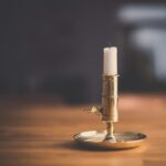 Candlestick with white candle