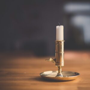 Candlestick with white candle