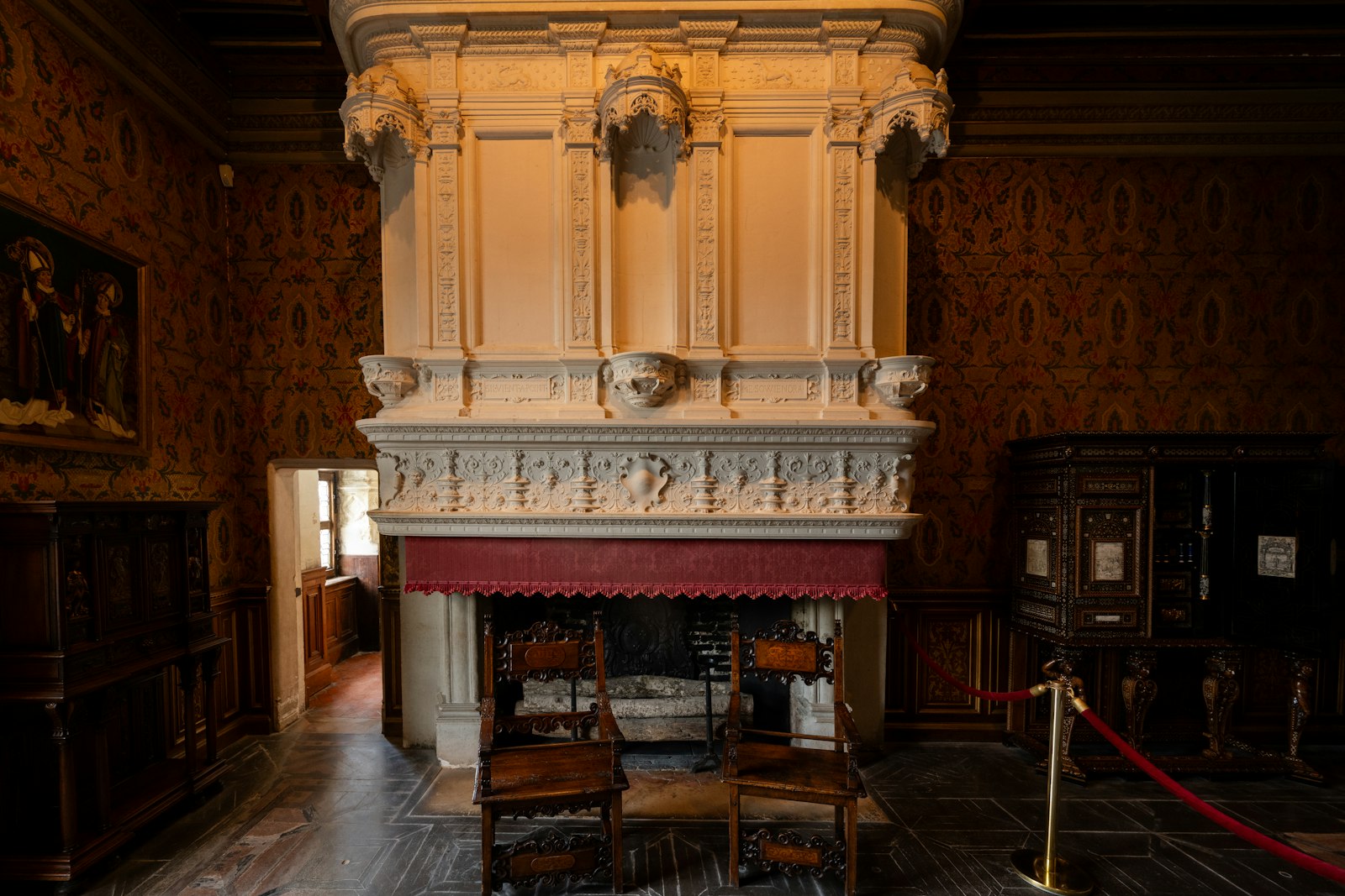 Carved stone fireplace mantel Carved stone fireplace mantel
