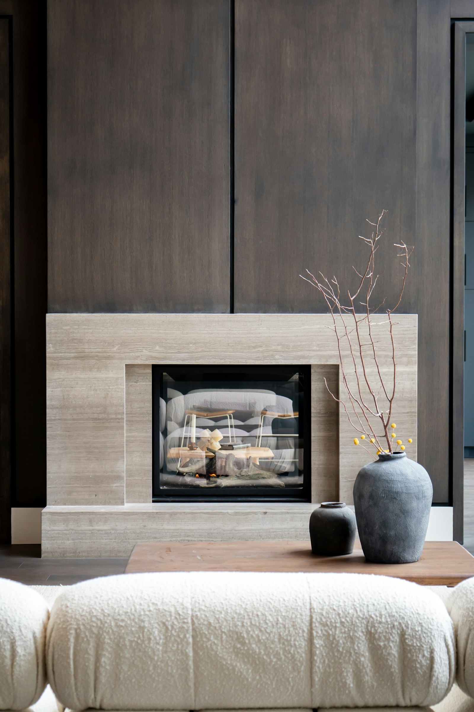 Travertine fireplace surround Travertine fireplace surround
