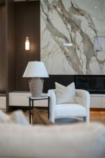Marble wall in a modern living room
