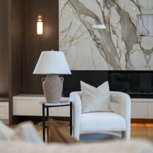 Marble wall in a modern living room
